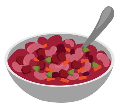 Vinegret salatası, illüstrasyon, beyaz arkaplanda vektör.