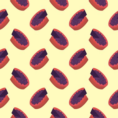 Lezzetli yaban mersinli turta, açık sarı arka planda pürüzsüz desen..