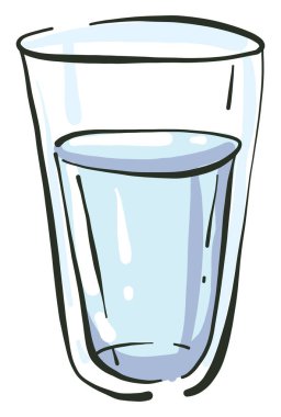 Büyük bardak su, illüstrasyon, beyaz arkaplanda vektör.