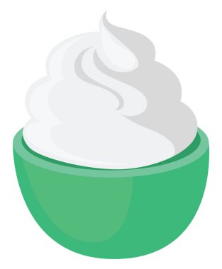 Krem şanti, illüstrasyon, beyaz arkaplanda vektör.