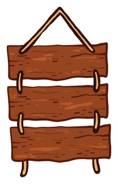 Uzun tahta tahta, illüstrasyon, beyaz arkaplanda vektör.