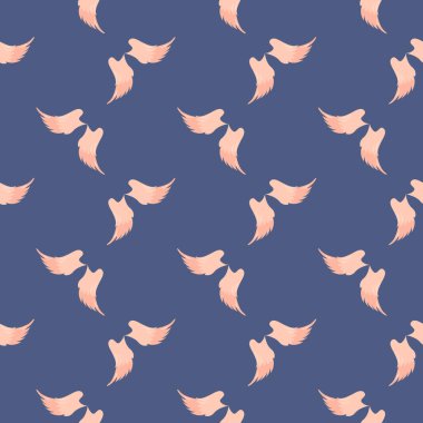 Melek kanatları, koyu mor arka planda pürüzsüz desen.