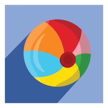 Renkli plaj topu, illüstrasyon, beyaz arkaplanda vektör