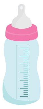 Pembe bebek şişesi, illüstrasyon, beyaz arka planda vektör.