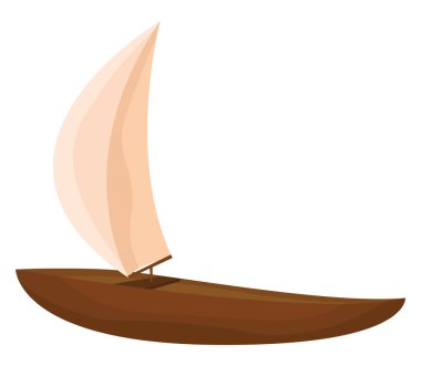 Tahta tekne, illüstrasyon, beyaz arkaplanda vektör