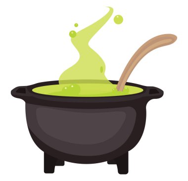 Büyük kazan, illüstrasyon, beyaz arkaplanda vektör