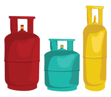 Gaz Silindiri, illüstrasyon, beyaz arkaplan üzerindeki vektör