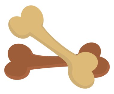 Köpek kemikleri çiğner, illüstrasyon, beyaz arkaplanda vektör