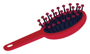 Kırmızı saç fırçası, illüstrasyon, beyaz arkaplanda vektör