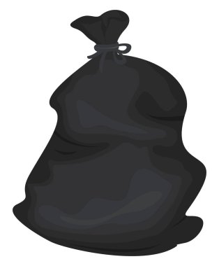 Çöp torbası, illüstrasyon, beyaz arkaplan vektörü