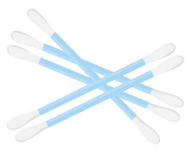 Kulak temizleme tomurcukları, illüstrasyon, beyaz arkaplan üzerindeki vektör