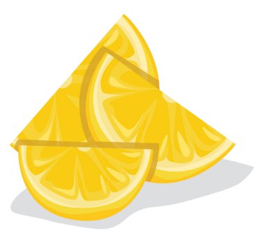 Limon dilimleri, illüstrasyon, beyaz arkaplanda vektör