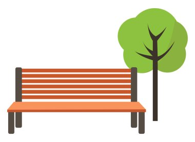 Park bankı, illüstrasyon, beyaz arkaplan vektörü