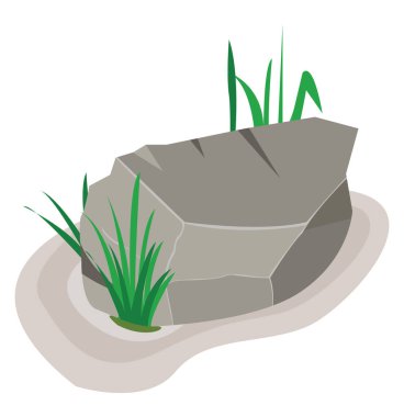 Büyük kaya, illüstrasyon, beyaz arkaplan vektörü