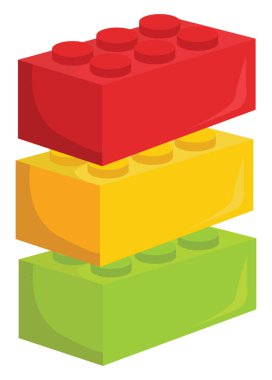 Lego blokları, illüstrasyon, beyaz arkaplan üzerindeki vektör