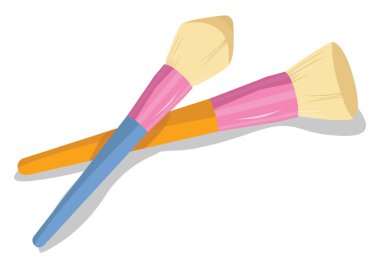 Makyaj fırçaları, illüstrasyon, beyaz arkaplan üzerindeki vektör