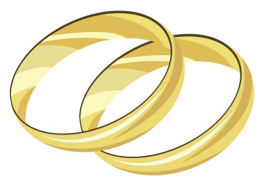 Altın halkalar, illüstrasyon, beyaz arkaplan üzerindeki vektör