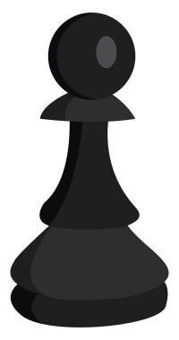 Siyah piyon, illüstrasyon, beyaz arkaplanda vektör