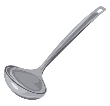 Gümüş kepçe, illüstrasyon, beyaz arkaplanda vektör