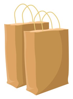 Kağıt torbalar, illüstrasyon, beyaz arkaplan vektörü