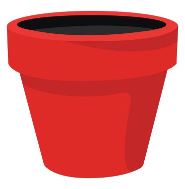 Kırmızı saksı, illüstrasyon, beyaz arkaplanda vektör