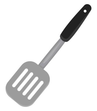 Gümüş spatula, illüstrasyon, beyaz arkaplanda vektör