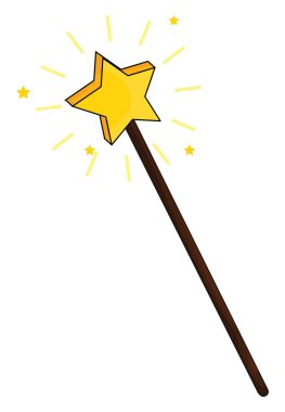 Sihirli değnek, illüstrasyon, beyaz arkaplanda vektör