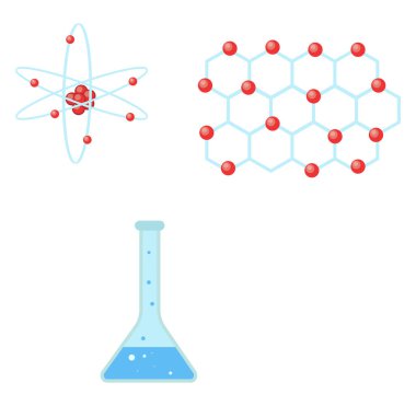 Kimya işaretleri, illüstrasyon, beyaz arkaplan üzerindeki vektör.
