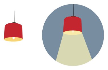 Ceeling lambası, illüstrasyon, beyaz arkaplan üzerindeki vektör.