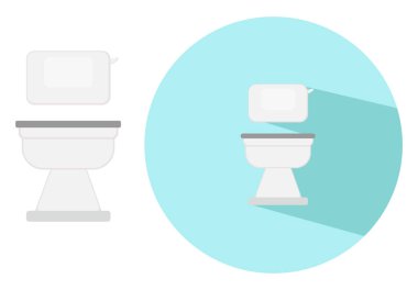 Beyaz klozet, illüstrasyon, beyaz arka planda vektör.