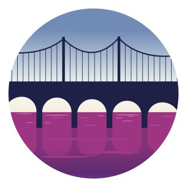 Büyük köprü, illüstrasyon, beyaz arkaplan vektörü.