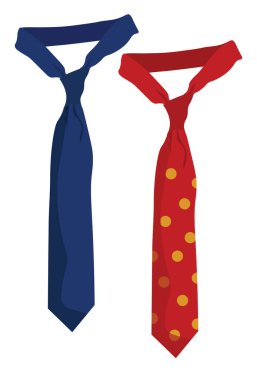 Two ties, illustration, vector on white background clipart