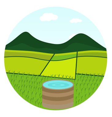 Yeşil alanlar, illüstrasyon, beyaz arkaplan üzerindeki vektör.