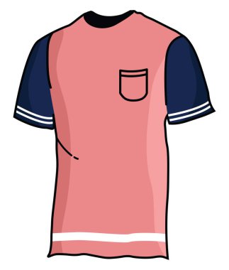 Pembe gömlek, illüstrasyon, beyaz arkaplanda vektör
