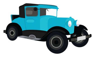 Eski araba, illüstrasyon, beyaz arkaplan üzerindeki vektör