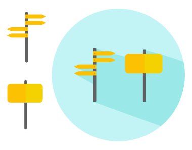 Yönlendirme tahtası, illüstrasyon, beyaz arkaplan üzerindeki vektör.