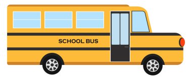 Okul otobüsü, illüstrasyon, beyaz arkaplan vektörü.