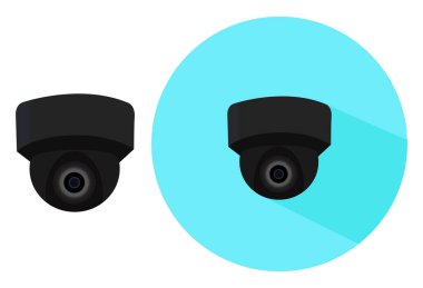 Güvenlik kameraları, illüstrasyon, beyaz arkaplanda vektör.