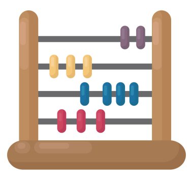 Tahta abaküs, illüstrasyon, beyaz arkaplanda vektör