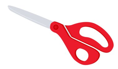 Kırmızı makas, illüstrasyon, beyaz arkaplan üzerindeki vektör.