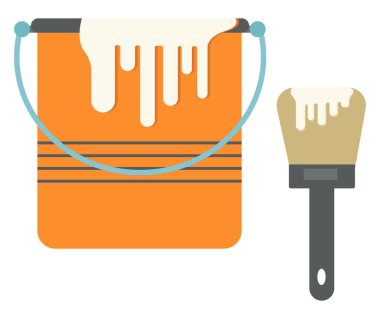 Beyaz boya, illüstrasyon, beyaz arkaplanda vektör.