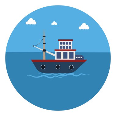 Yelkenli gemi, illüstrasyon, beyaz arkaplanda vektör.