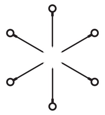 Beyaz zemin üzerinde beş lobut, illüstrasyon, vektör.