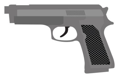 Gri silah, illüstrasyon, beyaz arkaplan vektörü.