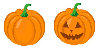 Cadılar Bayramı kabağı, illüstrasyon, beyaz arkaplanda vektör.