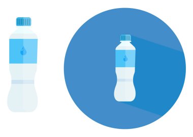 Su şişesi, illüstrasyon, beyaz arkaplan vektörü.