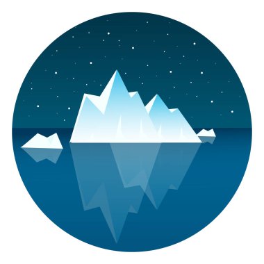 Büyük buzullar, resimleme, beyaz arkaplan üzerindeki vektör.