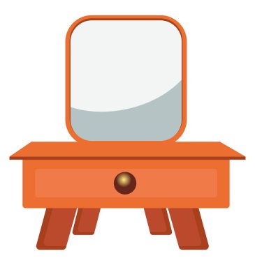 Bir tablo, illüstrasyon, beyaz arkaplan üzerindeki vektör aynası.