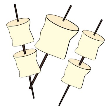 Kavrulmuş şekerleme, illüstrasyon, beyaz arkaplanda vektör.