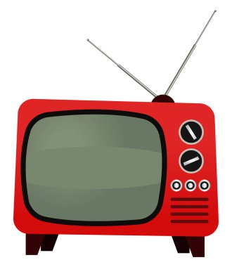 Eski televizyon, illüstrasyon, beyaz arkaplan vektörü.